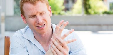 Someone experiencing osteoarthritis pain.